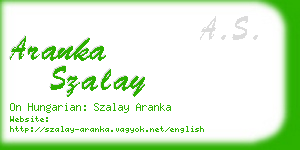aranka szalay business card